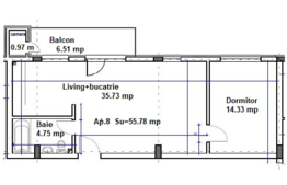 Apartament 2 camere, balcon, semifinisat! Zona strazii Eroilor!