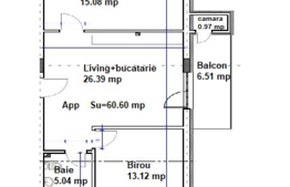 Apartament 3 camere, balcon, semifinisat! Zona strazii Eroilor!
