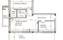 Apartament 3 camere, terasa + balcon, semifinisat! Zona strazii Eroilor!