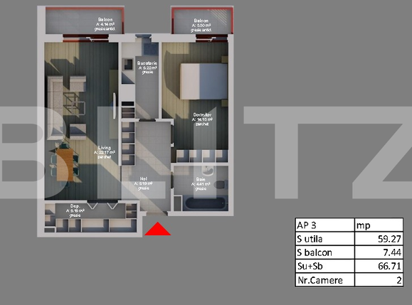 Apartament de vânzare 2 camere Floreşti - 57065AV | BLITZ Cluj-Napoca | Poza1