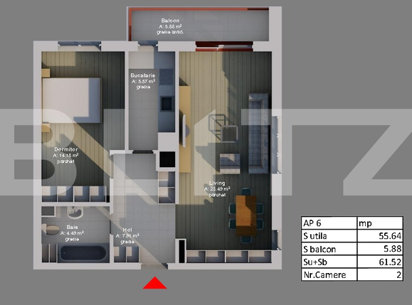 Apartament de vânzare 2 camere Floreşti - 57069AV | BLITZ Cluj-Napoca | Poza1