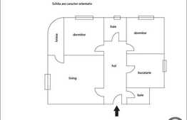 Vanzare 3 camere, 78 mp la 4 minute de magazinul LIDL