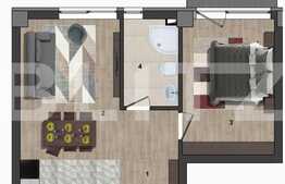 Apartament 2 camere, 41.36 mp, semifinisat, cartier Europa, preturi incepand de la 1900 Euro/mp!