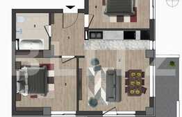 Apartament 3 camere, 57.85 mp, orientare SUDICA!