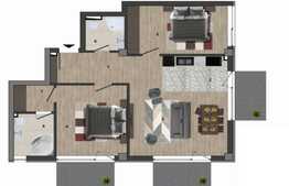 Apartament 3 camere, 70.91 mp, 3 balcoane, semifinisat, cartierul Europa!