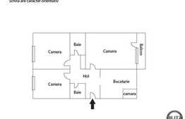 3 camere de vanzare, decomandat, 65 mp utili, etaj intermediar, zona Dambovitei