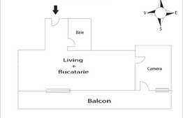 Apartament de 48mp cu posibilitate finisare, terasa 20mp, zona Vivo