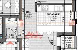 Apartament 2 camere, decomandat, 55 mp, semifinisat, bloc tip vila, zona Dedeman
