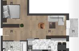 Apartament 2 camere, 47,7 mp, etaj intermediar, CF, complex Riverside!