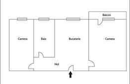 De vanzare apartament cu 2 camere la 2 minute de Billa