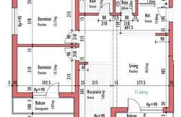 3 camere, 72 mp utili + 2 balcoane + loc de parcare