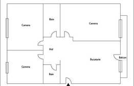 De vanzare 3 camere, 65 mp in zona Kaufland