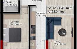 Vanzare 2 camere, 52 mp, semifinisat, imobil NOU!