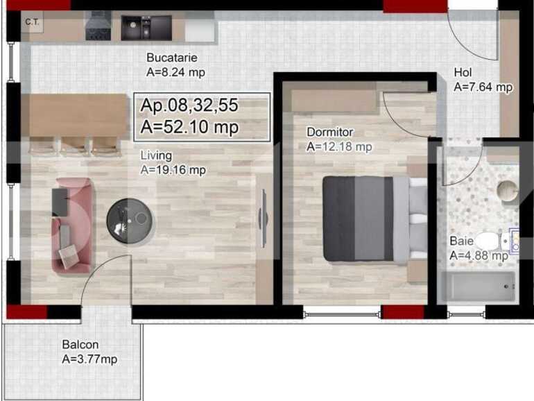 Apartament de vânzare 2 camere Dambul Rotund - 58569AV | BLITZ Cluj-Napoca | Poza1