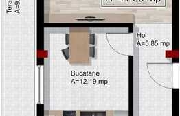 Apartament 2 camere, 41,65 mp, semifinisat, imobil NOU