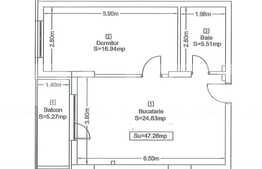 Apartament cu CF, 2 camere, 47.5mp plus balcon, zona BMW