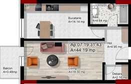 Vanzare 2 camere, 44 mp, semifinisat, imobil NOU!