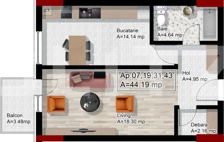 Apartament de vânzare 2 camere Dambul Rotund - 58579AV | BLITZ Cluj-Napoca | Poza1