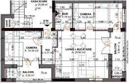 OPORTUNITATE - ultimele disponibilitati in ansamblul cu cele mai mici preturi din Cluj! Apartament 3 camere, 69.14 mp + 2 balcoane FINISAT/MOBILAT