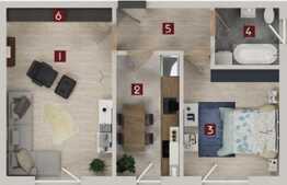 2 camere, 53.80 mp utili, imobil NOU, zona Coresi!