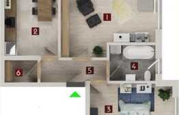 Vanzare 2 camere, 57.15 mp utili, decomandat!