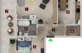 2 camere, 57.15 mp utili, 11.80 mp balcon, zona Coresi!