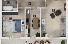 2 camere, 53.80 mp utili, balcon 10.80 mp, decomandat!