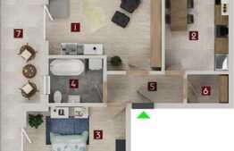 Apartament 2 camere, 57.15 mp utili, balcon 11.80 mp!