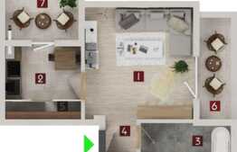 1 camera, 37 mp utili, 2 balcoane, finalizare 2021!