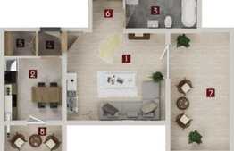 Vanzare 1 camera, mansarda, 38 mp utili, 2 balcoane!