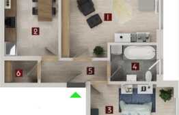 Apartament 2 camere, 57.15 mp utili, decomandat!