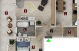 2 camere, 57.15 mp utili, balcon 11.80 mp, etaj intermediar!!