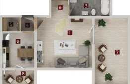 Vanzare 1 camera, 38 mp utili, 2 balcoane, imobil NOU!