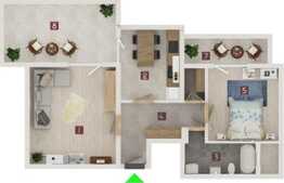 Apartament 2 camere, 55.80 mp utili, 2 balcoane, zona Coresi!