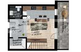 Apartament pe doua niveluri, 77.72 mp, zona strazii Traian Vuia!