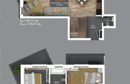 Penthouse pe 2 niveluri, 84.17mp utili, terasa, orientare sud-vestica!