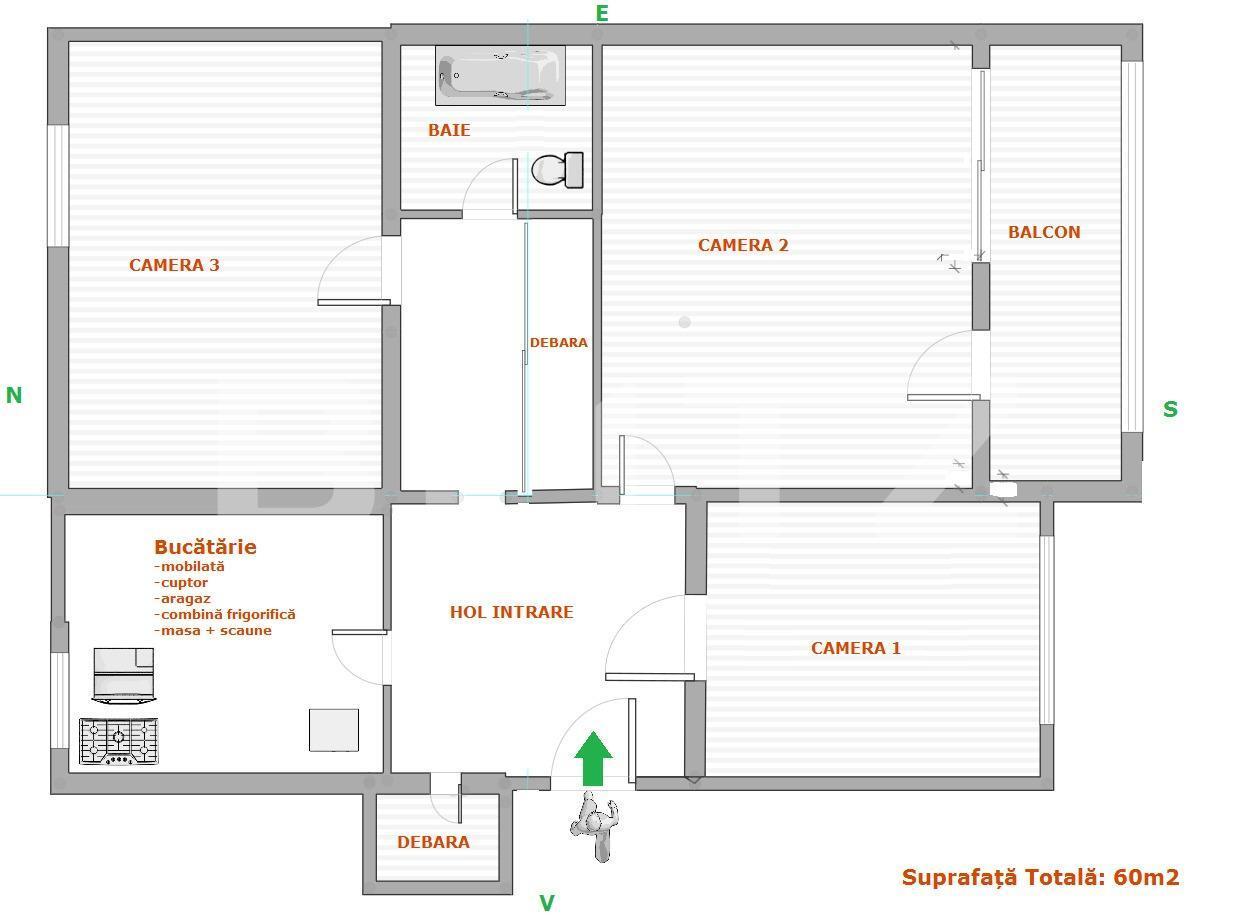 Apartament de vânzare 3 camere Grigorescu - 60056AV | BLITZ Cluj-Napoca | Poza1