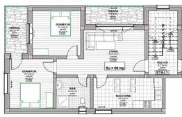 3 camere, 66 mp utili, 2 terase, semifinisat, Apahida!