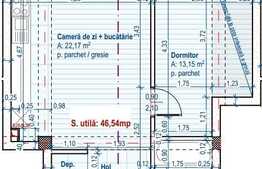 Vanzare 2 camere, 46.54 mp utili, balcon de 7.84 mp!