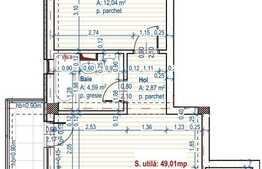 Apartament cu 2 camere, 49.01 mp utili