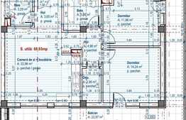 Apartament 3 camere, 68.93 mp utili, balcon de 22.97 mp!