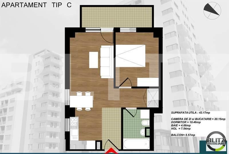 Apartament de vânzare 2 camere Semicentral - 6038AV | BLITZ Cluj-Napoca | Poza1