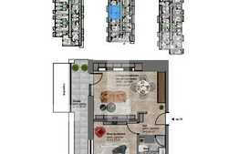 2 camere, 44.73 mp, TERASA de 13.2 mp, imobil NOU!