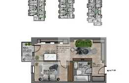 Apartament 2 camere, 44.97 mp, balcon de 3 mp, etaj intermediar!