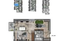 Vanzare 2 camere, 45 mp utili, balcon 2.7 mp, semifinisat!