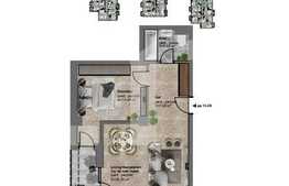 Vanzare 2 camere, 52.34 mp, logie 5.25 mp, semifinisat!