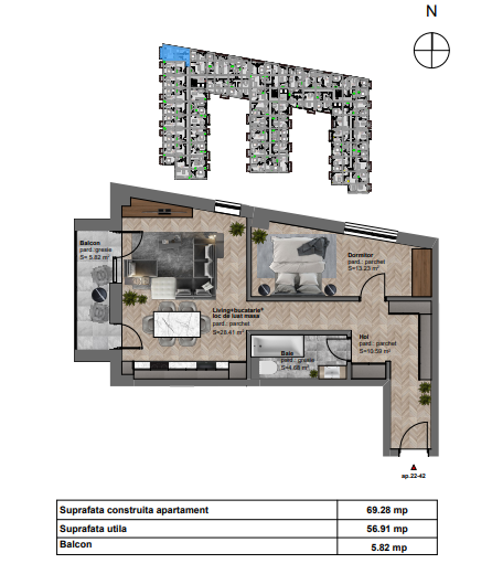 Apartament de vânzare 2 camere Dambul Rotund - 60732AV | BLITZ Cluj-Napoca | Poza1