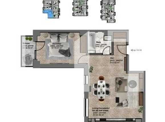 Apartament de vânzare 2 camere Dambul Rotund - 60733AV | BLITZ Cluj-Napoca | Poza1