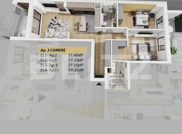 Apartament de vânzare 3 camere Central - 60867AV | BLITZ Cluj-Napoca | Poza1