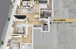 Apartament 3 camere, 82.18 mp, semifinisat, semicentral!
